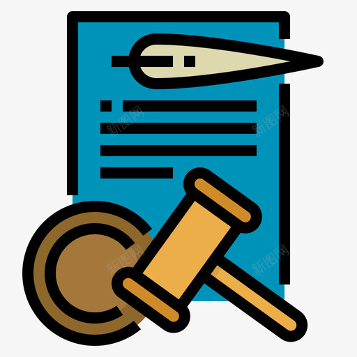 法律法律和正义34线性颜色svg_新图网 https://ixintu.com 法律 正义 线性 颜色
