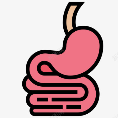 胃人体器官17线状颜色图标