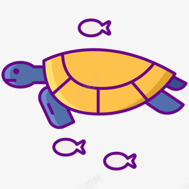 海龟热带55线形颜色图标