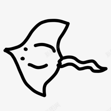 黄貂鱼水族馆涂鸦图标