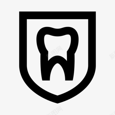牙齿防护盾牌图标