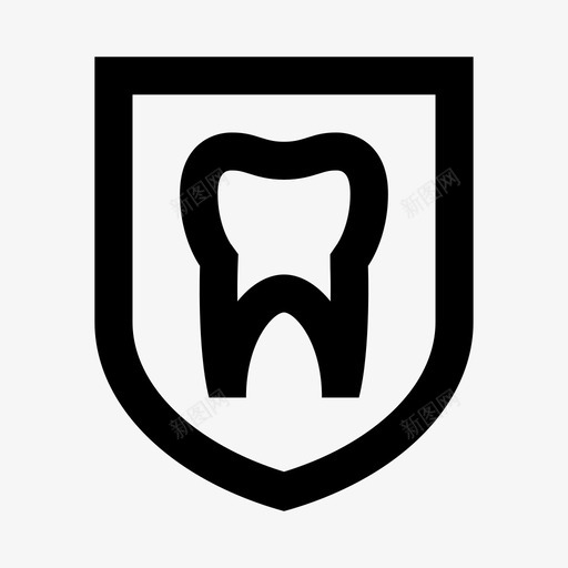 牙齿防护盾牌svg_新图网 https://ixintu.com 防护 牙齿 盾牌 药品 线路