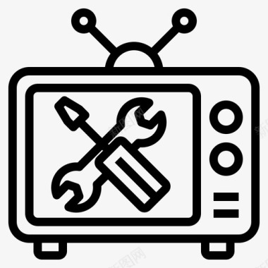 电视设备服务4线性图标