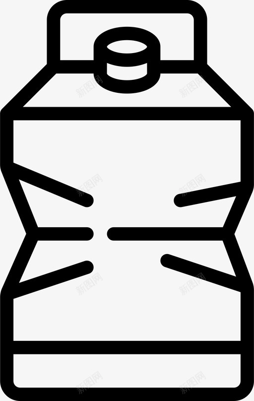 牛奶盒垃圾桶4线性svg_新图网 https://ixintu.com 牛奶 垃圾桶 线性