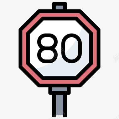 限速交通标志29线形颜色图标
