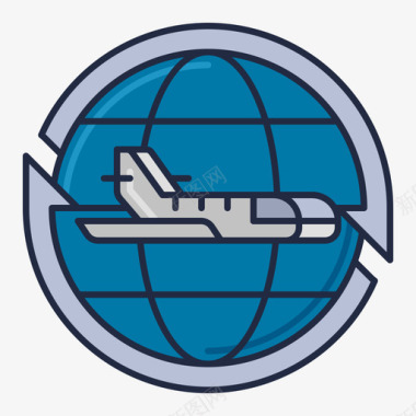 国际航空公司2线性颜色图标