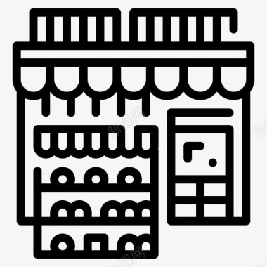 杂货店商店和商店1线性图标