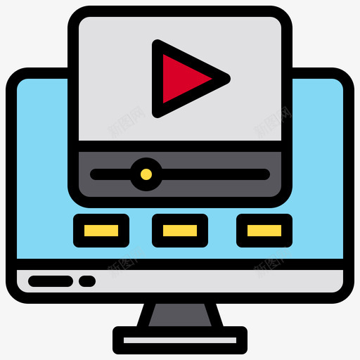 视频呆在家里40线性颜色svg_新图网 https://ixintu.com 视频 呆在 呆在家 家里 线性 颜色
