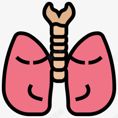 肺人体器官17线色图标