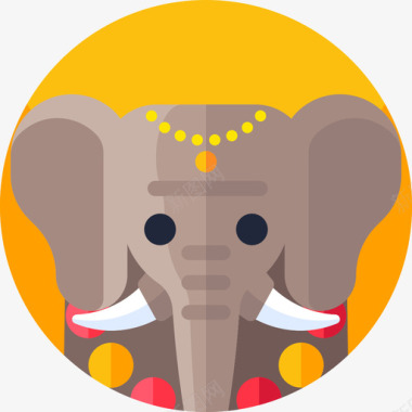 大象印度66平坦图标