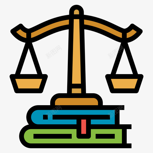 法律法律和正义34线性颜色svg_新图网 https://ixintu.com 法律 正义 线性 颜色
