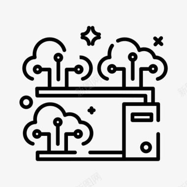 云网络计算机服务器图标