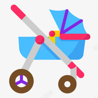 婴儿推车婴儿配件1扁平图标