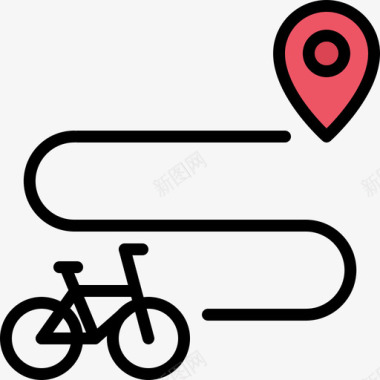 路40号自行车彩色图标