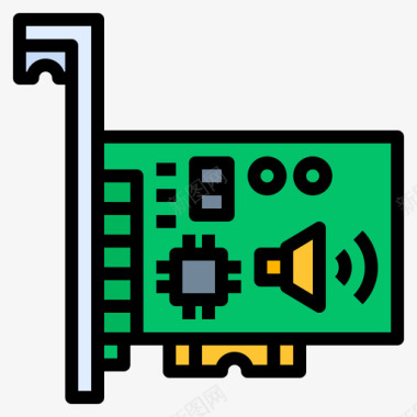 声卡计算机硬件35线性彩色图标
