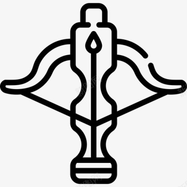 十字弓中世纪71直纹图标