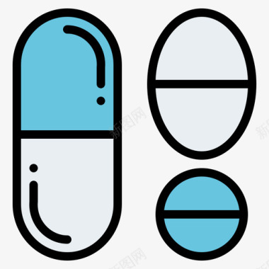 药丸医用239线性颜色图标