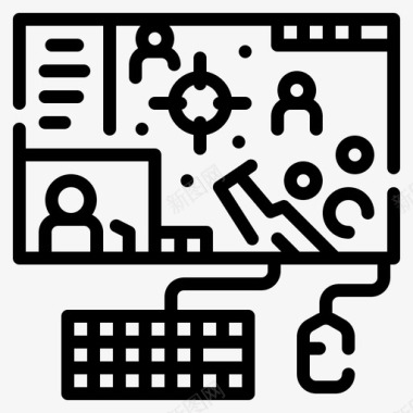 电子游戏24小时视频游戏线性图标