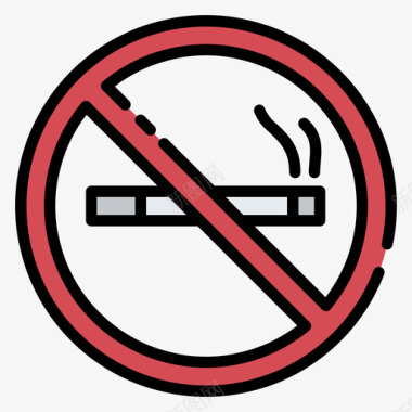 无烟公共服务1线性颜色图标