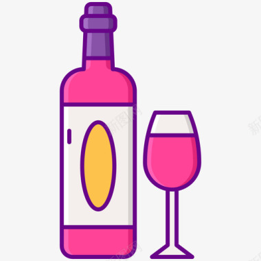 葡萄酒酿酒厂1线性颜色图标