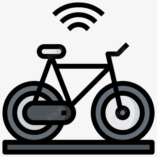 自行车智能城市45线性颜色svg_新图网 https://ixintu.com 自行车 智能 城市 线性 颜色