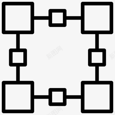 区块链区块链和fintech3线性图标