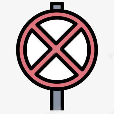 禁止停车交通标志29线形颜色图标
