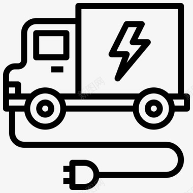 送货卡车智能技术22线性图标