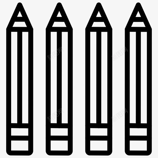 铅笔彩色图案svg_新图网 https://ixintu.com 铅笔 彩色 图案 橡皮擦 文具 用品