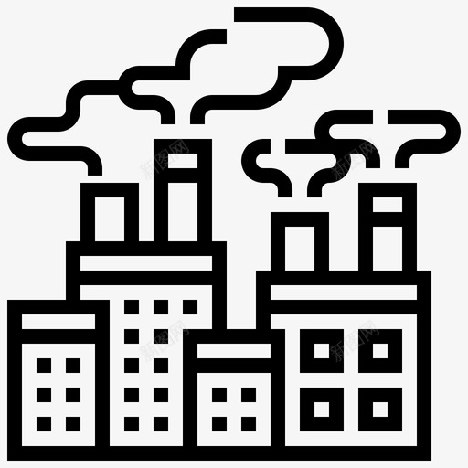 空气污染气候变化54线性svg_新图网 https://ixintu.com 空气污染 气候变化 线性