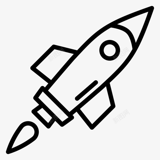 火箭太空207直线型svg_新图网 https://ixintu.com 火箭 太空 直线 线型