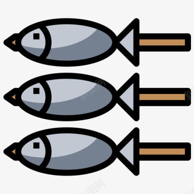 鱼野餐69线形颜色图标
