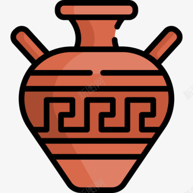 Amphora古希腊33线性颜色图标