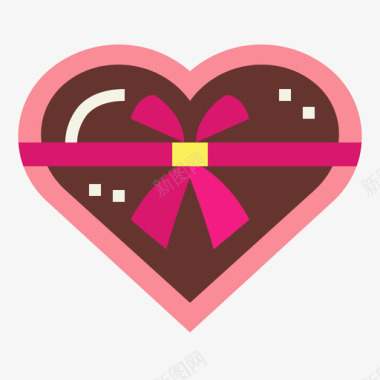 巧克力爱情和情人节7平的图标