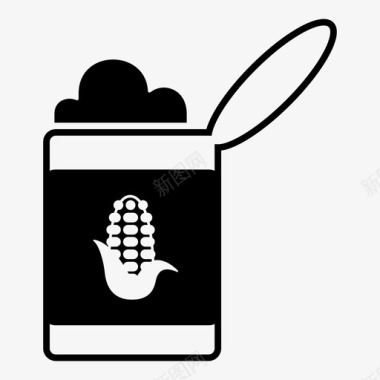 玉米罐头食品日用品图标