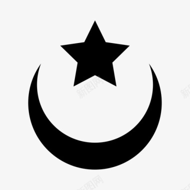 月亮和星星伊斯兰教穆斯林图标