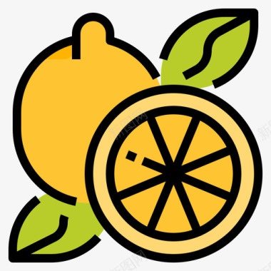 柠檬水果32线形颜色图标