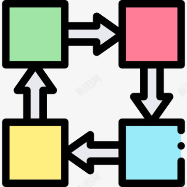 连接信息图形元素8线性颜色图标