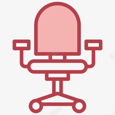 办公椅办公家具7红色图标