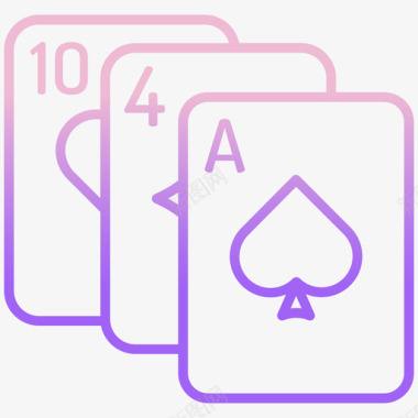 纸牌游戏109赌场轮廓渐变图标