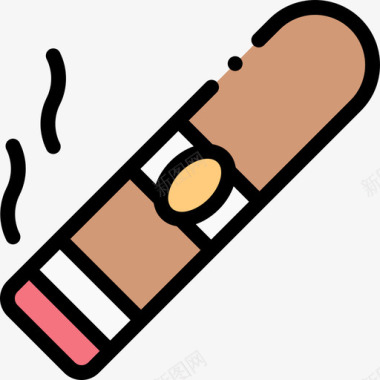 雪茄奢侈品店42线性颜色图标