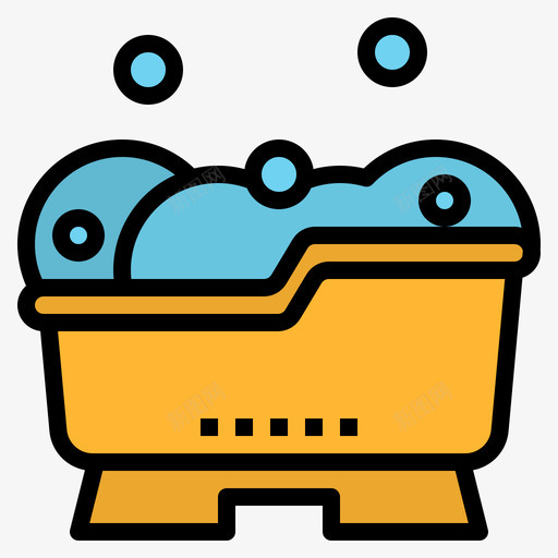 浴缸婴儿155线性颜色svg_新图网 https://ixintu.com 浴缸 婴儿 线性 颜色