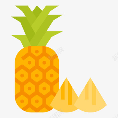 菠萝水果30扁平图标