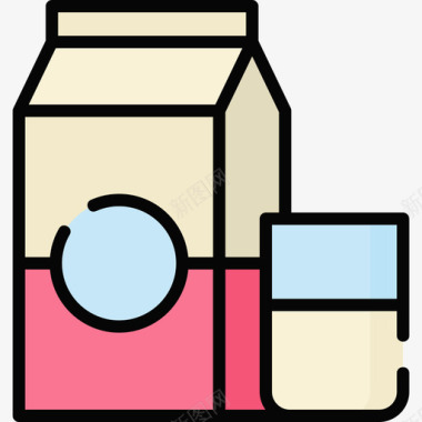 牛奶咖啡店8线性颜色图标