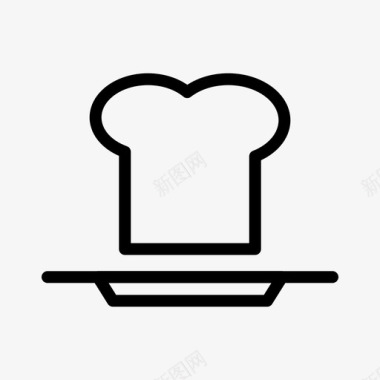 厨师帽和盘子厨师帽餐具图标