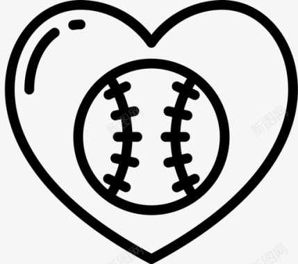 心脏棒球56直线型图标