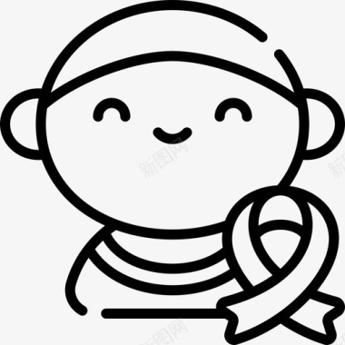 病人世界癌症意识日22直线图标