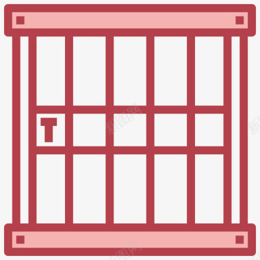 监狱警察54红色图标