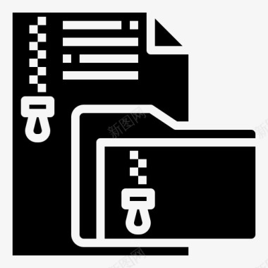 Zip文件夹网络技术21填充图标