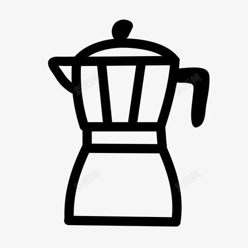莫卡壶咖啡咖啡机svg_新图网 https://ixintu.com 莫卡壶 咖啡 手绘 咖啡机 拉丝 浓缩 家居用品 用品